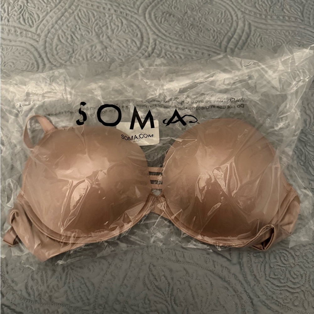 NWT Soma "Stunning Push Up Plunge Bra" in Adobe Rose, size 40D - Picture 6 of 8